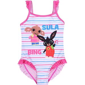 Roze-wit, eendelig meisjesbadpak BING