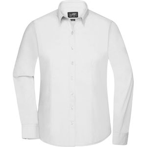 James and Nicholson Blouse Dames Met Lange Mouw - Valentijn Cadeautje Voor Haar - Valentijn - Valentijnsdag - Valentijn Cadeautje Vrouw - Moederdag - (Wit) Maat S