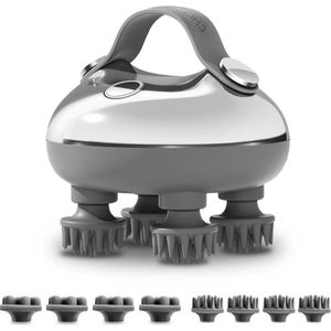 Hoofdhuidborstel - Hoofdhuidmassage Elektrische Hoofd Massager met 3 Knedende Modi en 4 Vervangende Massagekoppen Draagbaar Handheld IPX7 Waterdicht Haargroei Lichaamsontspanning