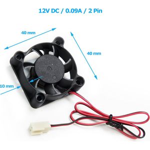 Koeling ventilator 40x40x10 mm /Cooling Fan A4010M12S DC12V 0.09A 2pin cooling fan