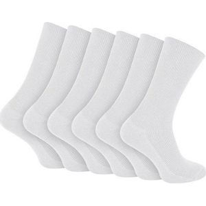 Marco Rossi 6 Paar Diabetes Sokken - 47-50 - Wit - Wijde Boord - Sokken Zonder Elastiek - Anti-Press - Medische Sokken - Medical socks - Naadloos - Dames en Heren