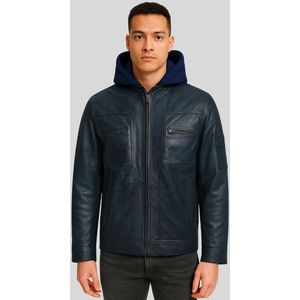 Urban Style Leren Jas - Heren Jas.- Blauw - Maat M