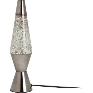 Leitmotiv Glitter lavalamp - tafellamp - 37 cm hoog - Ø10 cm - glitter - chroom
