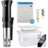 Nimma Sous Vide set - Incl Sous Vide Stick, Vacuumzakken en Pomp, Waterbak, Rek - BPA-Vrij - 12 Liter