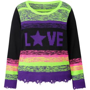 Angel of Style - Dames - Pullover straight fit kleurverloop destroyed zoom - Zwart - Maat 42+