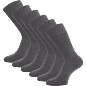 6 paar Katoenen Diabetessokken - Drukvrije boord - Naadloos - Dames/Heren - Antraciet - Maat 39-42