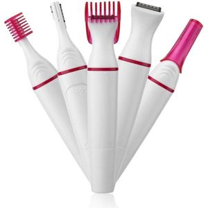 5 in 1 - trimmerset - comfortabel - ergonomisch - afwasbaar - benen - oksels - bikinilijn - gezichtshaar