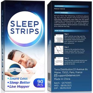 Anti-snurk strips – Pleisters voor snurkverlichting – Producten tegen snurken – Slaap Mondtape – Oplossingen tegen snurken