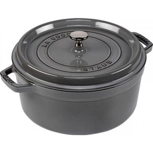 Staub Cocotte/Braadpan 26 cm - 5 L - Matzwart Email - Gietijzer