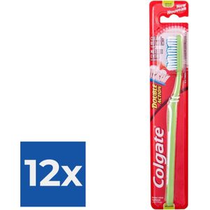 Colgate Tandenborstel  Double Action Medium- 1 tandenborstel - Voordeelverpakking 12 stuks
