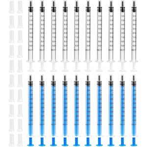 Plastic Spuiten 1 ml - 20 Stuks met Cap en Meting voor Labs, Huisdier Voeding, Doseren, Watering - Orale Press-In Adapter - Geen Naald