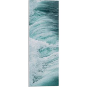 PVC Schuimplaat- Stromende Golven in de Zee - 20x60 cm Foto op PVC Schuimplaat
