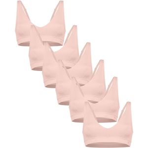Undiemeister Bralette Top Dames - 6-pack - Blush Dusk (Lichtroze) - Beha Perfecte Pasvorm - Zijdezachte Ademende Stof - Geen Labels - Basic BH - Tencel - Bralettes - Maat XXL