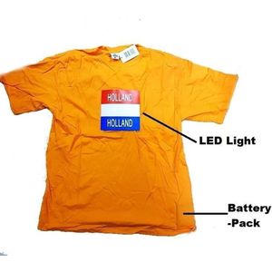 T-shirt oranje Holland LED