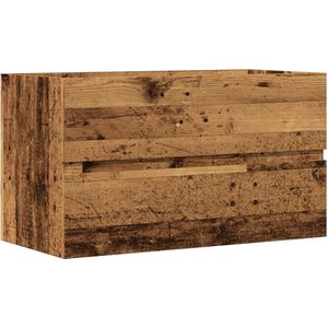 vidaXL - Wastafelkast - 90x38,5x45 - cm - bewerkt - hout - oud - houtkleurig