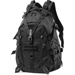 35L tactische rugzak - waterbestendige militaire leger rugzak voor wandelen, camping en fietsen - outdoor molle rugzak voor mannen en vrouwen, zwart