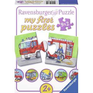 Voertuigen Puzzels (9x2 stukjes) voor kinderen vanaf 2 jaar