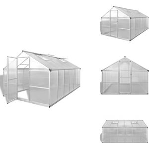 vidaXL Kas - Kassen - Broeikas - Broeikassen - Tuinkas versterkt aluminium met basisframe 9,025 m²