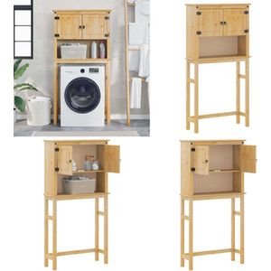 vidaXL Wasmachinekast Corona massief grenenhout - Wasmachinekast - Wasmachinekasten - Wasmachine Kast - Badkamermeubel