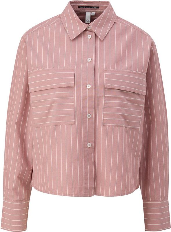 QS Blouse  oudroze / wit