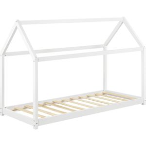 In And OutdoorMatch Kinderbed Katherine - Houten bed - Huisbed - 70x140 cm - Wit - Voor meisjes - Voor jongens - Voor kinderen