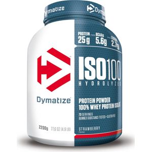 Dymatize ISO-100 Hydrolyzed - Eiwitpoeder / Eiwitshake - 2200 gram - Aardbei