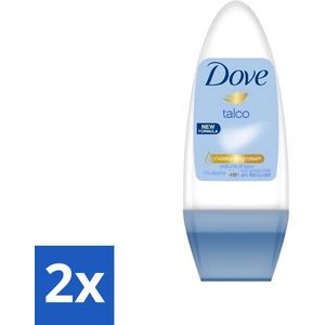 Dove - Deodorant - Roll-on Talco - Subtiele en zachte geur - 50 ml - Voordeelverpakking - 2 stuks