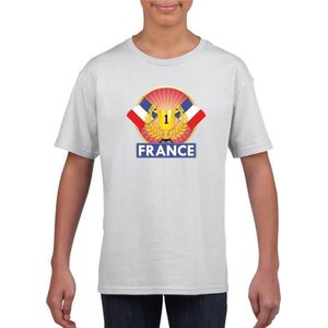Wit Frankrijk supporter kampioen shirt kinderen 122/128