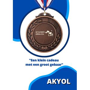 Akyol - mijn favoriete dier is een koe medaille bronskleuring - Koe - boeren dierenliefhebbers - cadeau