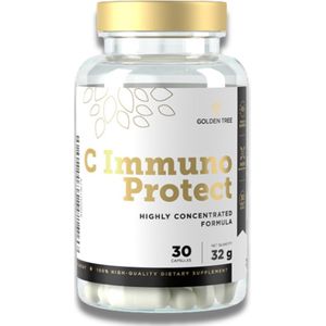Golden Tree Vitamine C - 1000mg - Hoge dosering vitamine C - Ondersteuning van je weerstand - 30 capsules