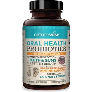 NatureWise - Probiotica voor Mondgezondheid - Kauwbare Mint Tabletten - 50 Stuks