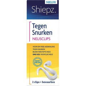 Shiepz Tegen Snurken Neusclips - Tegen snurken - Te gebruiken bij slapen, verkoudheid en sporten - One size - Direct te gebruiken - Voor volwassenen - 2 clips met bewaarbox