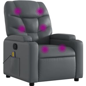 vidaXL - Massagestoel - Grijs - Kunstleer
