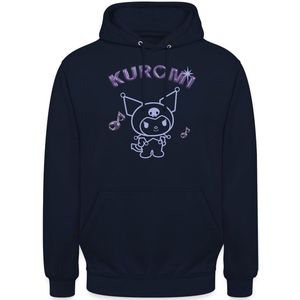 Kuromi Omtrekontwerp Met Paarse Chrome Letters Hoodie Unisex