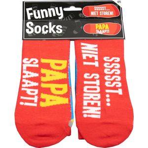 Paper Dreams Sokken Funny Socks Papa Slaapt Katoen Rood One-size