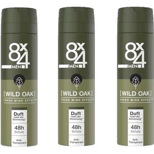 8x4 Deodorant Spray No 8 Wild Oak 150 ml - Voordeelverpakking 3 stuks