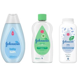 Johnson Baby - SET - Badschuim 300 ml / Olie Aloe Vera 300 ml / Talkpoeder 200 Gram