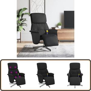 vidaXL - Massagestoel - Zwart - Verstelbaar met Voetensteun