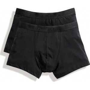 Fruit Of The Loom Heren Klassieke Shorty Katoenrijke Boxershorts (2 stuks) (Zwart)