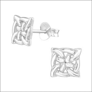 Aramat jewels ® - Keltische zilveren oorbellen gevlochten 925 zilver 7mm