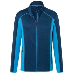 James and Nicholson Herenstructuur Fleece Jasje (Navy/Bright Blue)