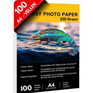 Maxenza Fotopapier A4 - Mega Pack - 100 Vellen - Glossy Fotopapier A4 210g/m² - FSC Gekeurd - Wit - Duurzaam & Hoogwaardig