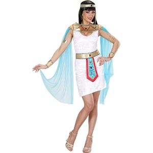 Widmann - Egypte Kostuum - Egyptische Koningin Lady Of The Pyramids Kostuum Vrouw - Blauw, Wit / Beige - XL - Carnavalskleding - Verkleedkleding