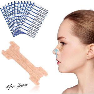Mrs. Jones Neuspleisters snurkstopper snurkstop neusstrips tegen snurken neusstrips om te sporten slapen anti-snurkpleisters beter ademen neusstrips maat L 250 stuks .