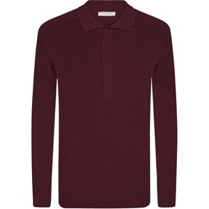 Felix Hardy Trui Met Polokraag En Knopen - Polo Shirt - 100% Katoen Heren Bordeaux - 2Xl