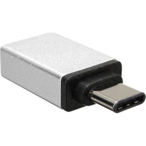 *** USB C naar USB A - OTG Adapter - USB 3.0 - GRIJS/ZILVER - Compatibel met iPad, Macbook & Chromebook - van Heble® ***