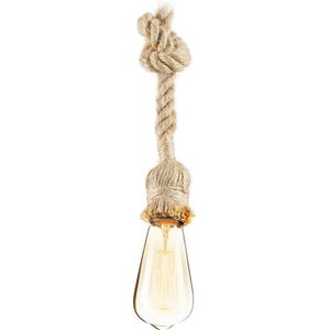 relaxdays touwlamp - hanglamp touw - vintage - E27 fitting - industriële lamp - 1 lichts 1 m
