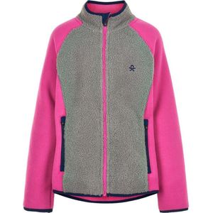 Color Kids - Fleece jas voor meisjes - Colorblock - Grijs/Roze - maat 152cm
