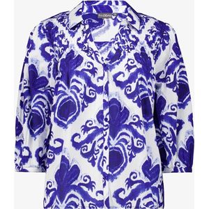 TwoDay dames blouse met driekwart mouwen - Blauw - Maat XL