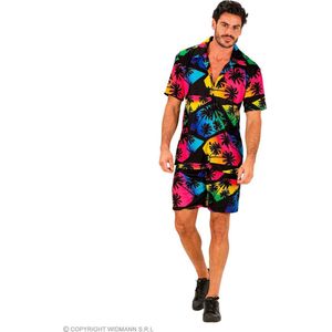Widmann - Hawaii & Carribean & Tropisch Kostuum - Tropisch Sunset Palmboom - Man - Multicolor - Large / XL - Carnavalskleding - Verkleedkleding